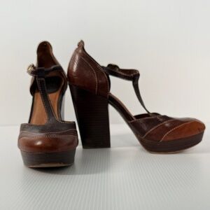 Vintage Lucky Brand T-Strap Platform Heels